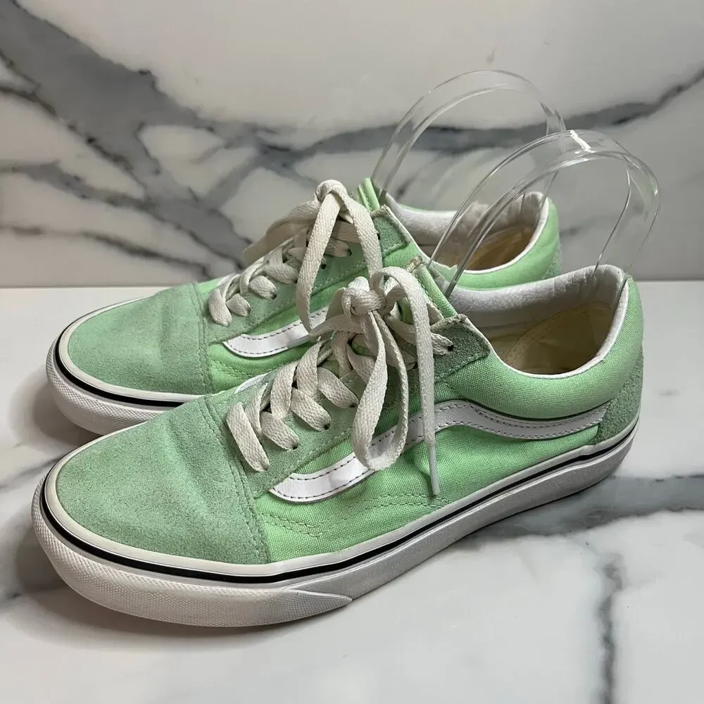Vans Skateboard Mint Green Low Top Suede Leather Sneakers Men Sz 6 Women Sz 7.5